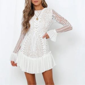 SAINTS + SECRETS long sleeve lace dress